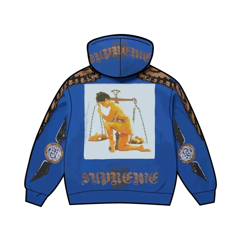 Supreme Wings Zip Up Hooded Sweatshirt "Royal"