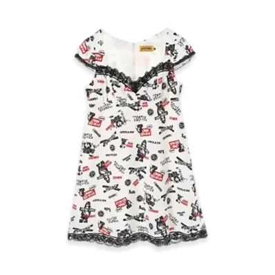 HYSTERIC GLAMOUR Rock Happening Pattern Dress "White"