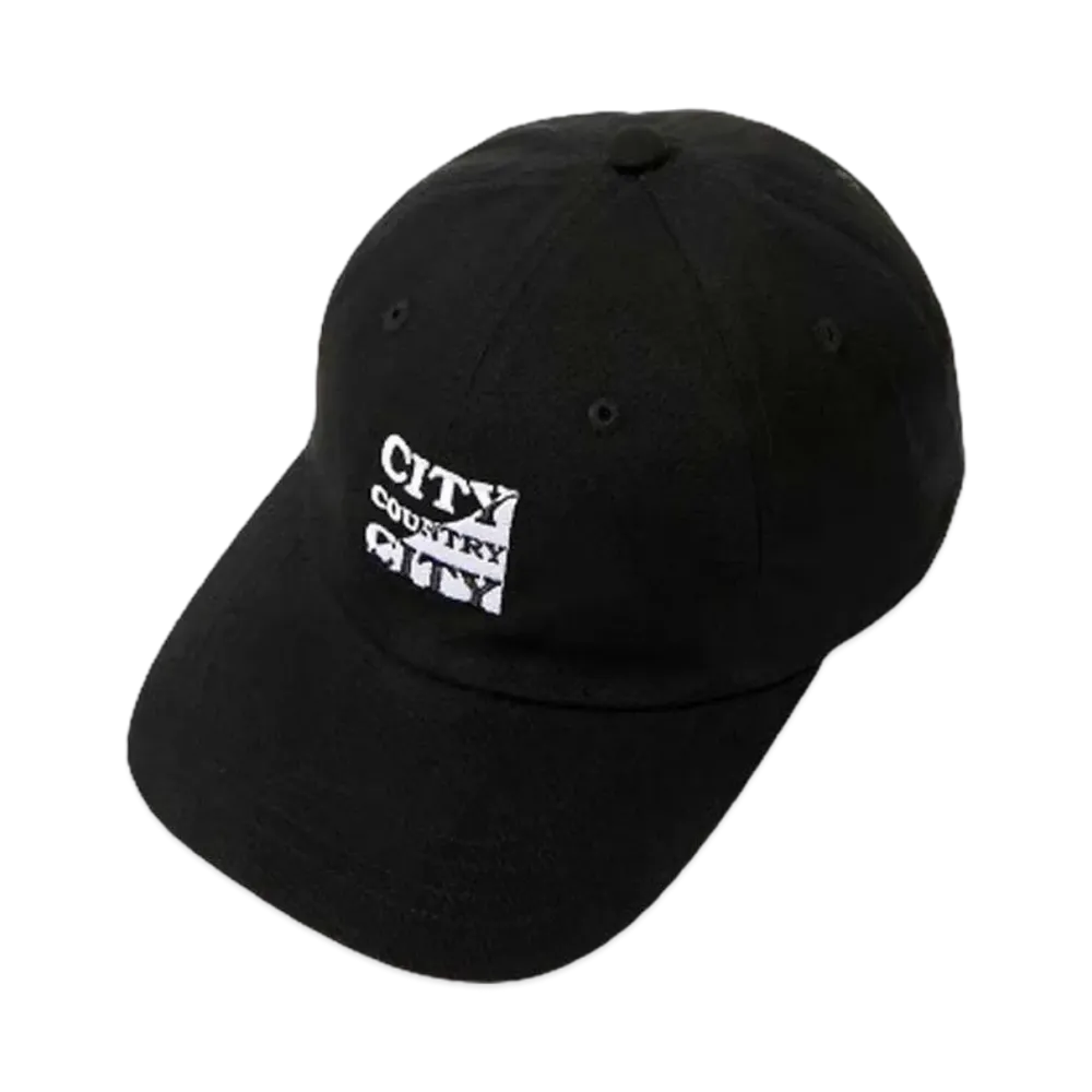 CITY COUNTRY CITY EMBROIDERED LOGO COTTON TWILL CAP "BLACK"