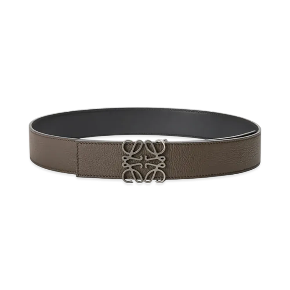 LOEWE Reversible Anagram Belt "Tundra/Black/Pewter"