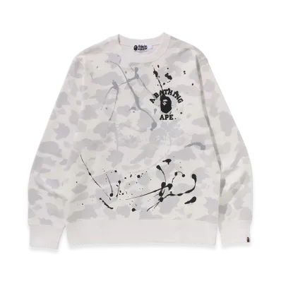 A BATHING APE Painting Crewneck Sweatshirt Mens "White"