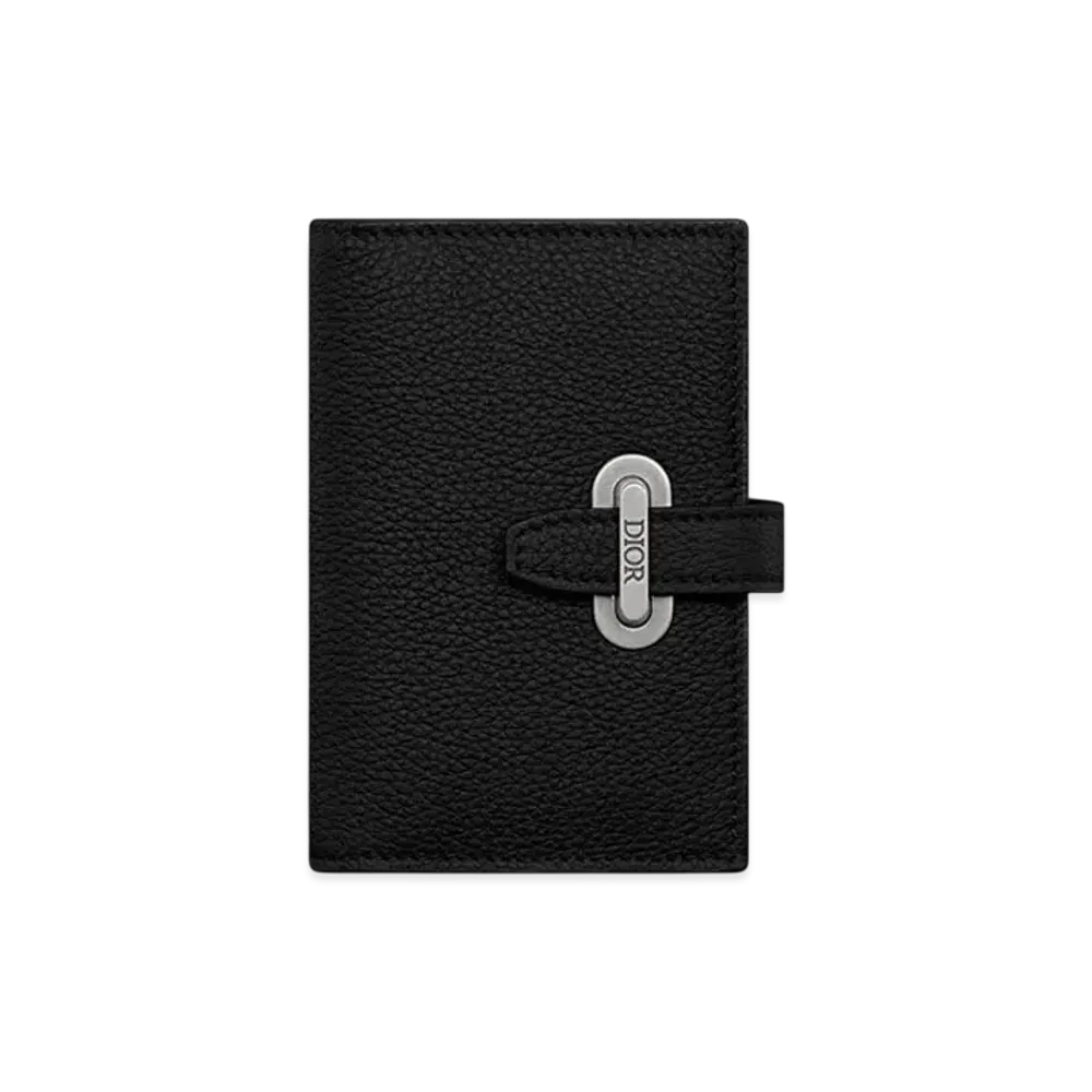 Dior Normandie Vertical Bifold Card Holder Dior Icons Calfskin "Black"