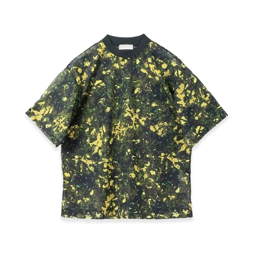 TOGA VIRILIS Sheer jersey print T-shirt "Khaki"