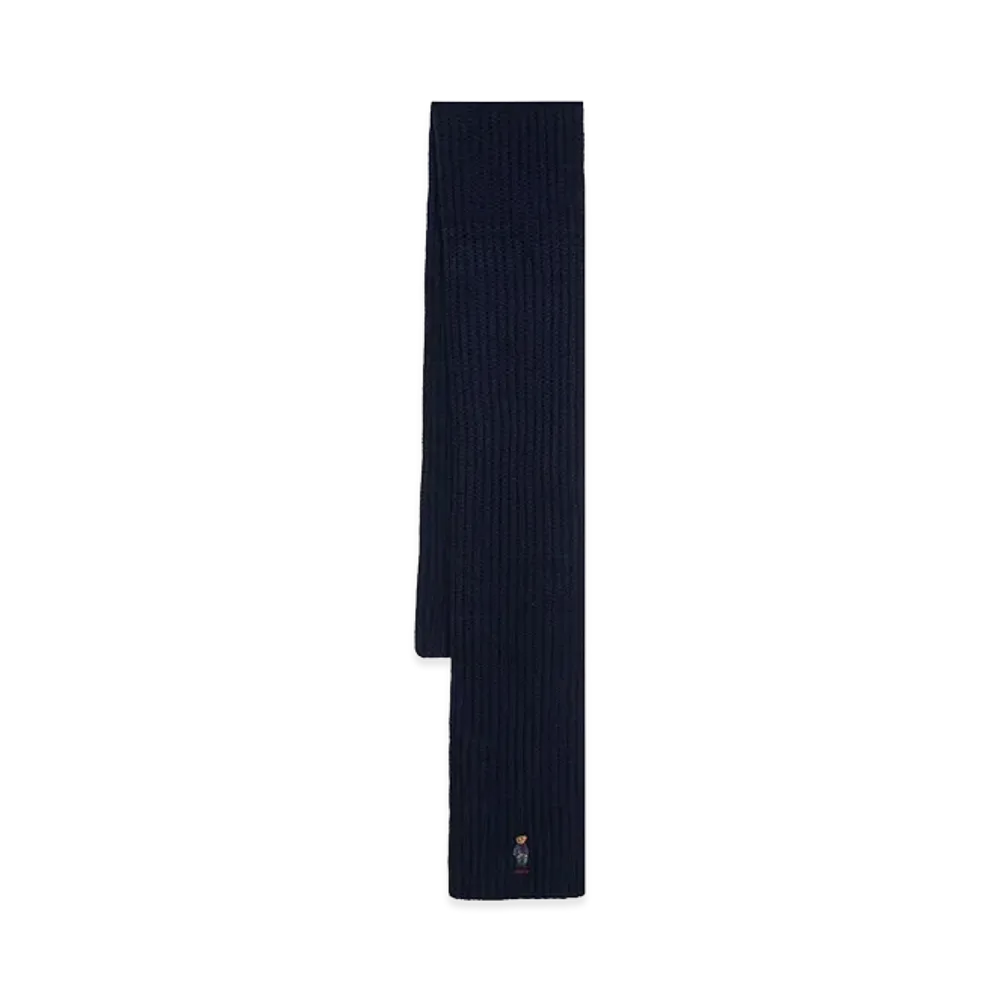 Polo Ralph Lauren Women's Polo Bear Wide Ribber Scarf "Dark Blue"