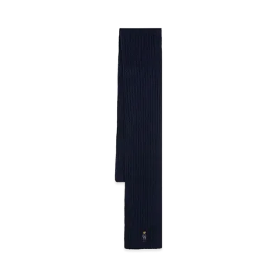 Polo Ralph Lauren Women's Polo Bear Wide Ribber Scarf "Dark Blue"