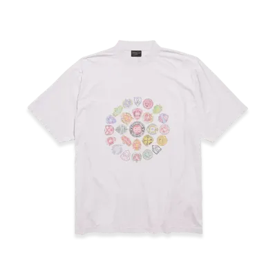 BALENCIAGA Spiral Crest T-shirt Medium Fit "Dirty Effect White"