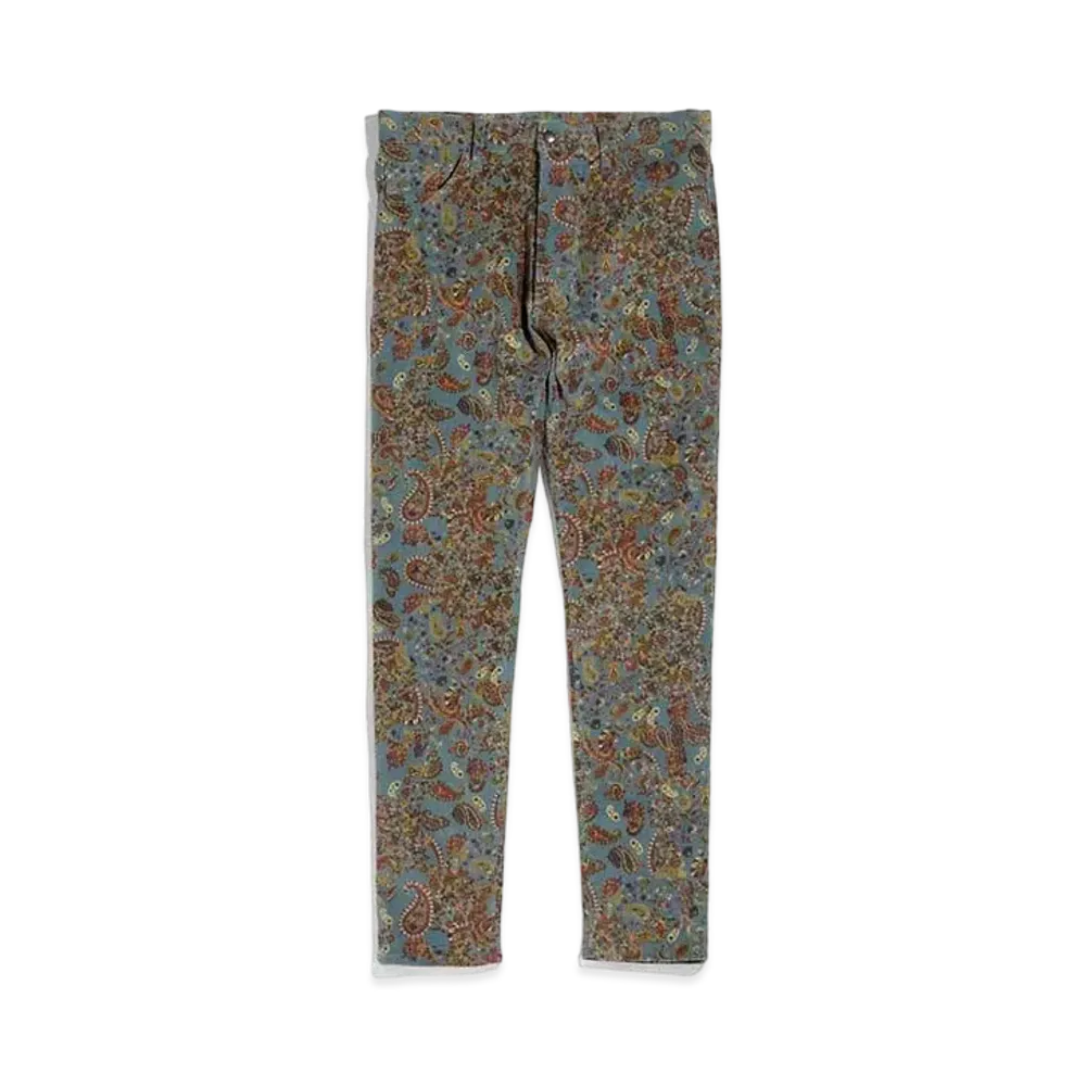 Needles SKINNY JEAN - C/PU 16W CORDUROY / PAISLEY PT. "Blue"