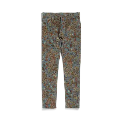 Needles SKINNY JEAN - C/PU 16W CORDUROY / PAISLEY PT. "Blue"