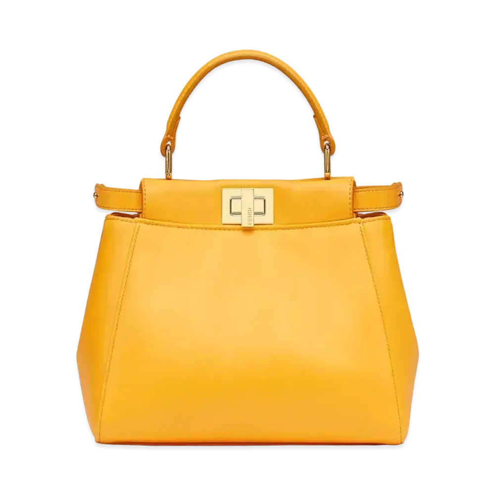 FENDI Peekaboo Mini Nappa Leather Bag "Orange"