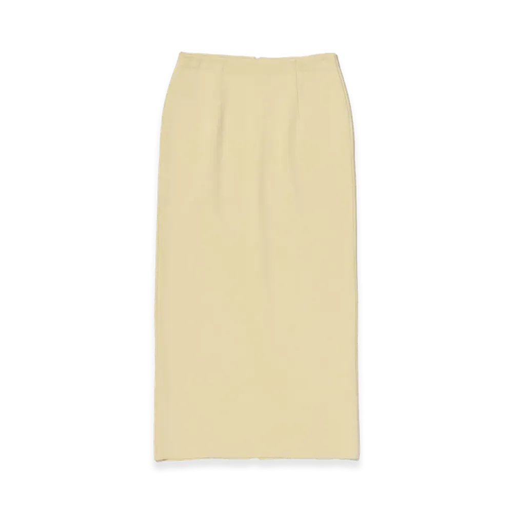 AURALEE Women's Double Faced Silk Cotton Knit Skirt "Yellow Beige"