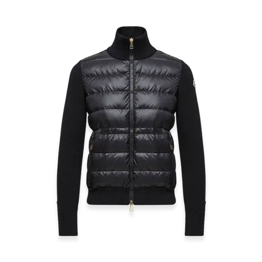MONCLER Padded Wool Zip-Up Cardigan "Black"