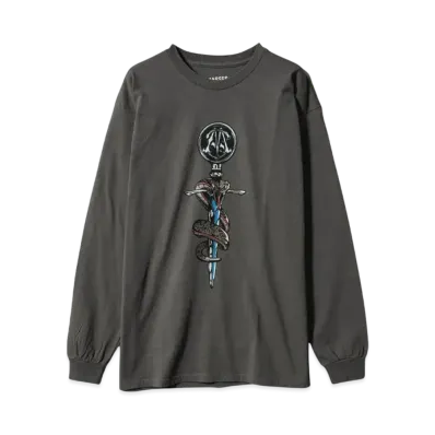 MASSES T-SHIRT L/S CROSS SNAKE "CHARCOAL"