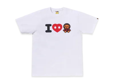 A BATHING APE Bape Store One Fukuoka Bldg. I Love Strawberry Tee "White"
