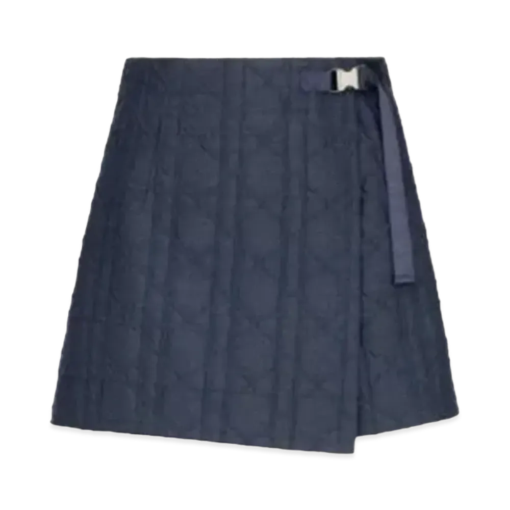 Dior Macrocannage Skort Technical Cotton Cloque with Denim Effect "Blue"