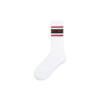 WACKO MARIA Sports Socks "White Burgundy"