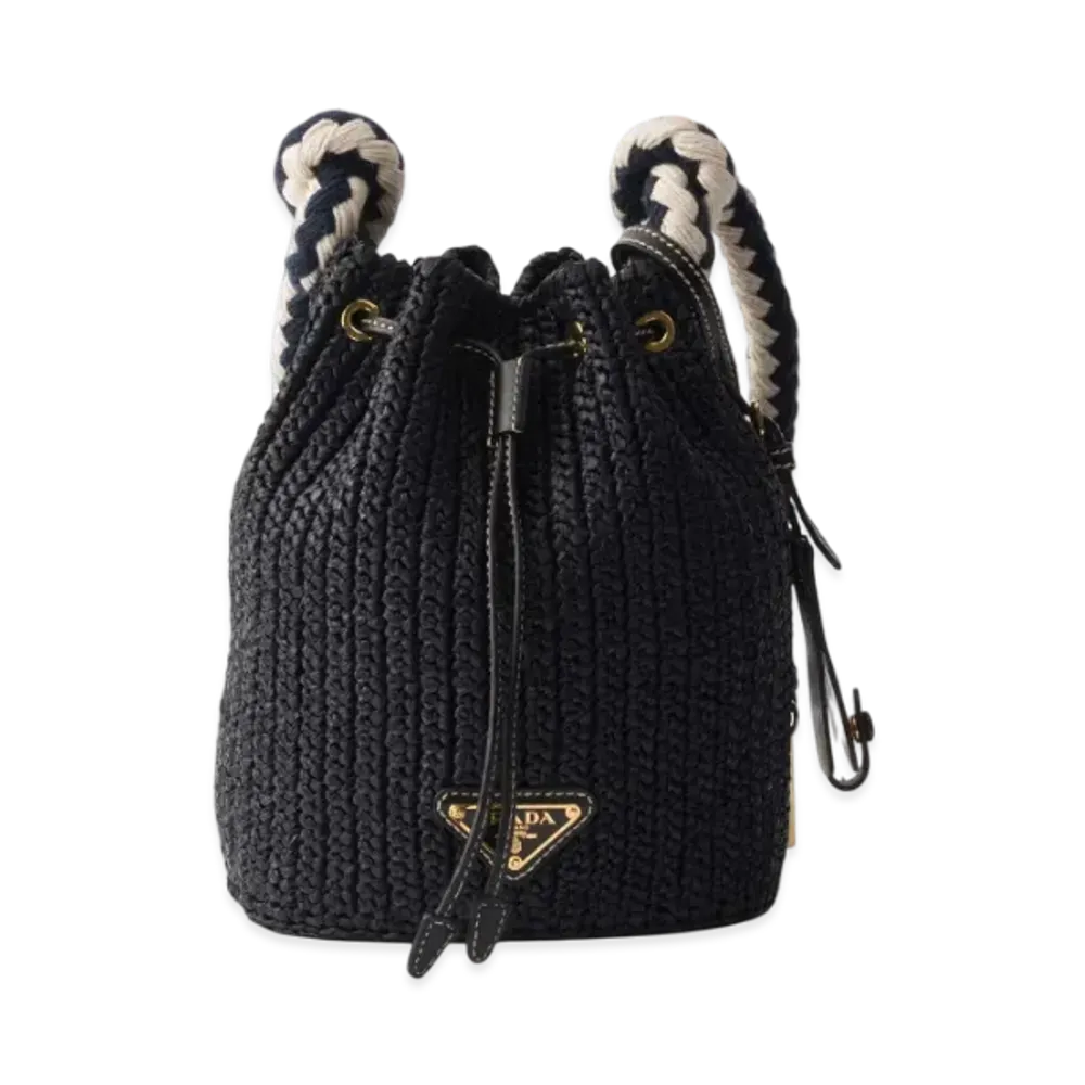 PRADA Crochet Mini Bucket Bag "Black"