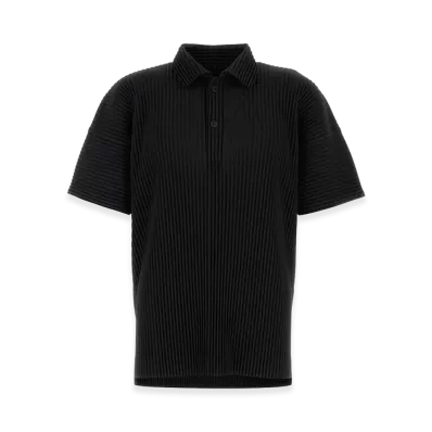 HOMME PLISSE ISSEY MIYAKE Polyester Polo Shirt "Black"