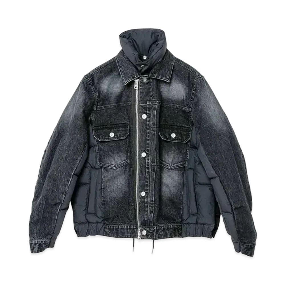 sacai Denim x Rip Stop Puffer Blouson "Black"