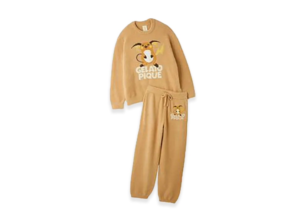 GELATO PIQUE x Pokemon Baby Moco Jacquard Pullover & Long Pants Set "Camel"