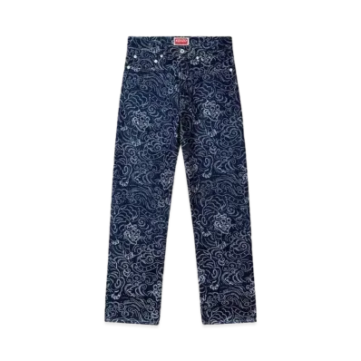 KENZO 'Star Tiger' ASAGAO Straight Jeans in Japanese Denim "Rinse Blue Denim"
