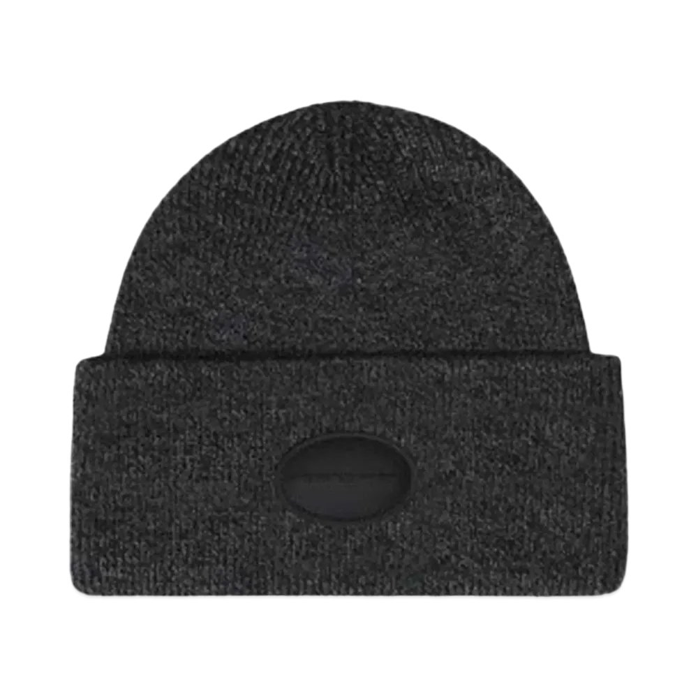 Alexander Wang Dome Logo Stretch Rib Wool Beanie "Charcoal"