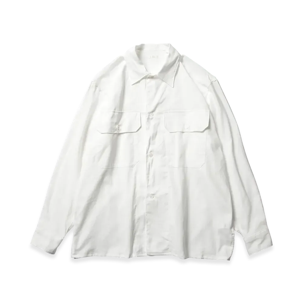 COMOLI Open-End Oxford C.P.O. Shirt "White"