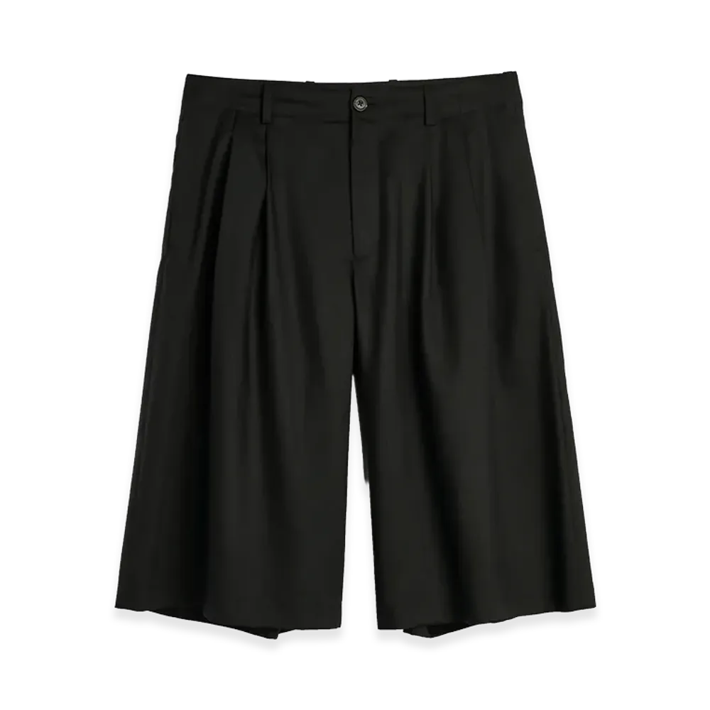 OUR LEGACY Split Shorts "Void Black Veil Wool"