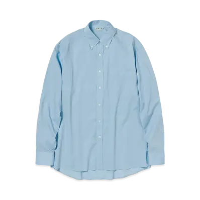 AURALEE Washed Finx Typewriter Button Down Shirt "Light Blue"