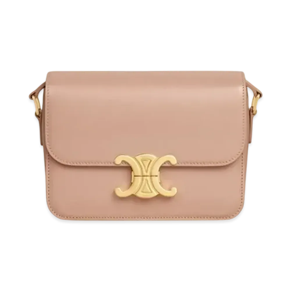 CELINE Teen Triomphe Bag in Shiny Calfskin "Soft Peach"