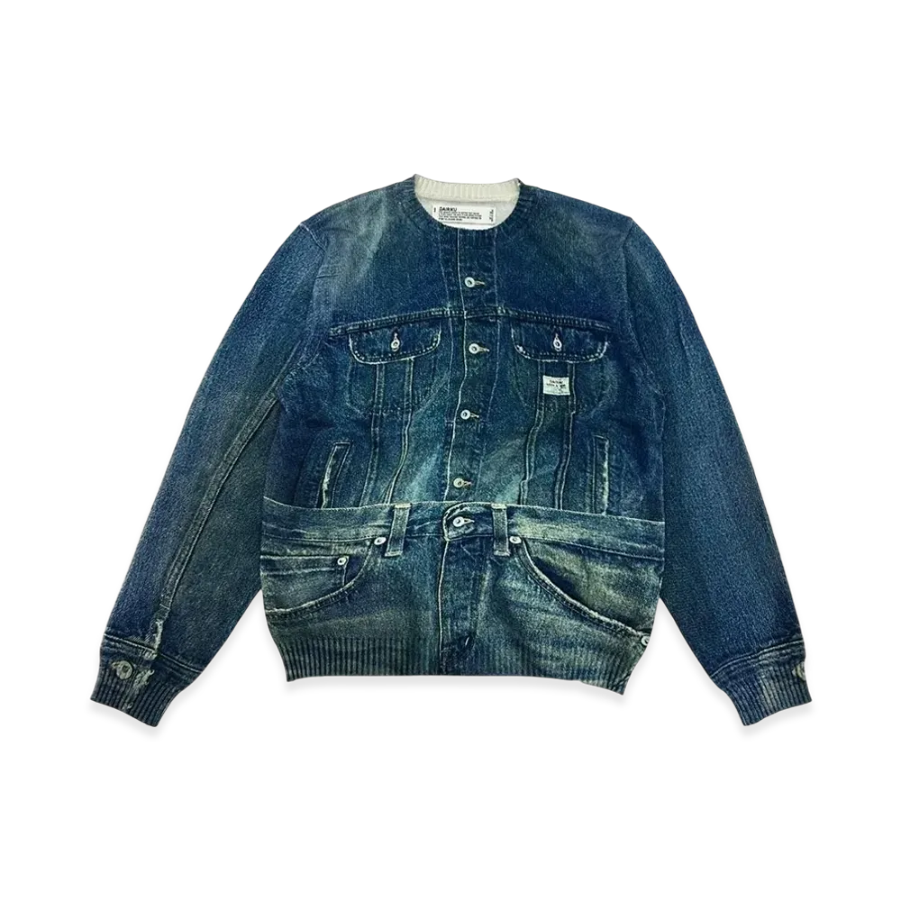 DAIRIKU Tuck In Denim Transcription Knit "Indigo"