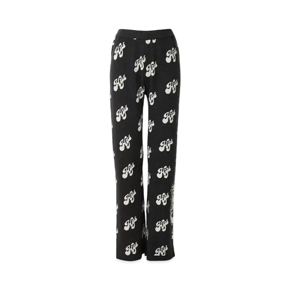 HYSTERIC GLAMOUR Swash Monogram Pattern Jacquard Flare Pants "Black"