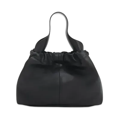CHARLES & KEITH Allie Ruched Slouchy Bag "Noir"