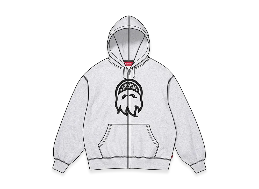Supreme x Spitfire Zip Up Hooded Sweatshirt "Ash Grey"