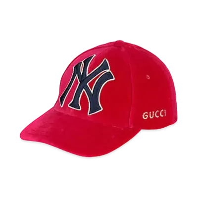 GUCCI x NY Yankees Velvet Baseball Cap "Fuchsia"