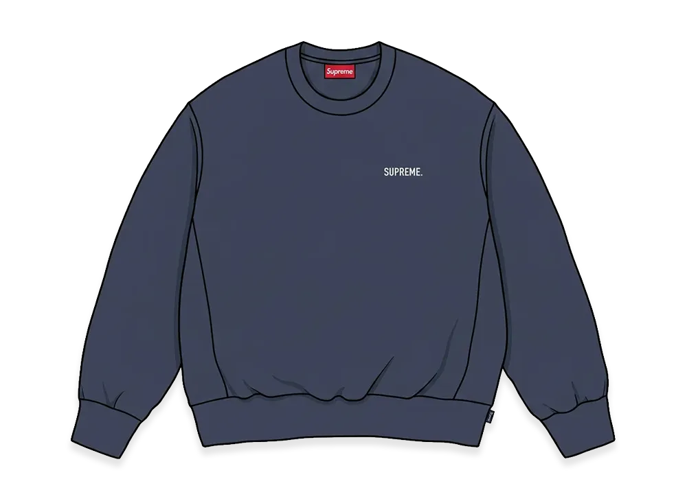 Supreme Washed Crewneck "Navy"