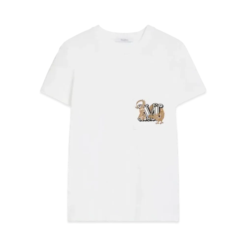 Max Mara Elmo Cotton Jersey T-shirt "White"