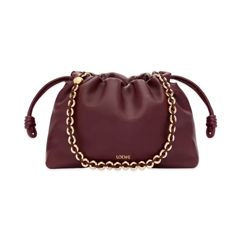 LOEWE Flamenco Purse Bag In Mellow Nappa Lambskin "Dark Burgundy"