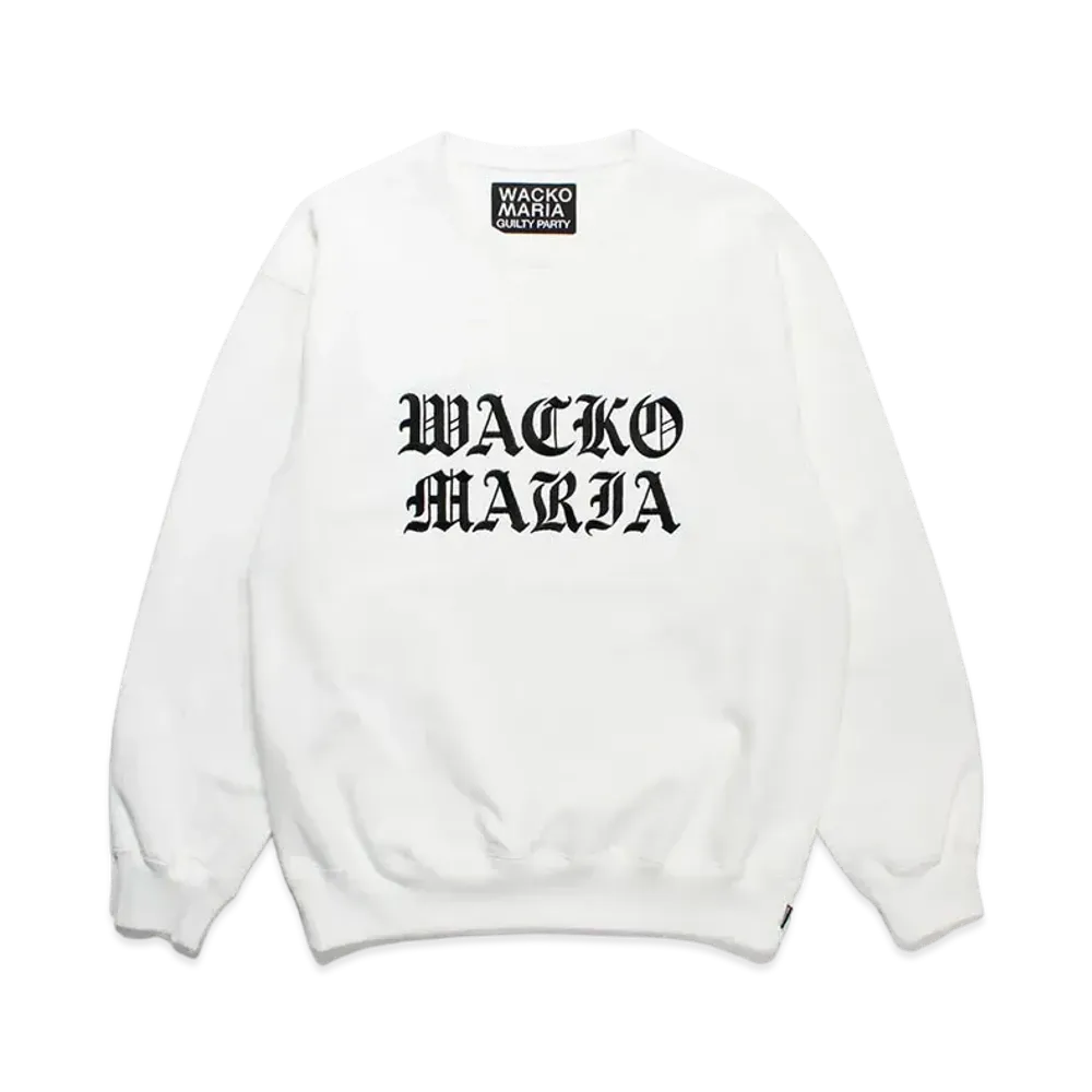 WACKO MARIA Heavy Weight Crew Neck Sweat Shirt "White"