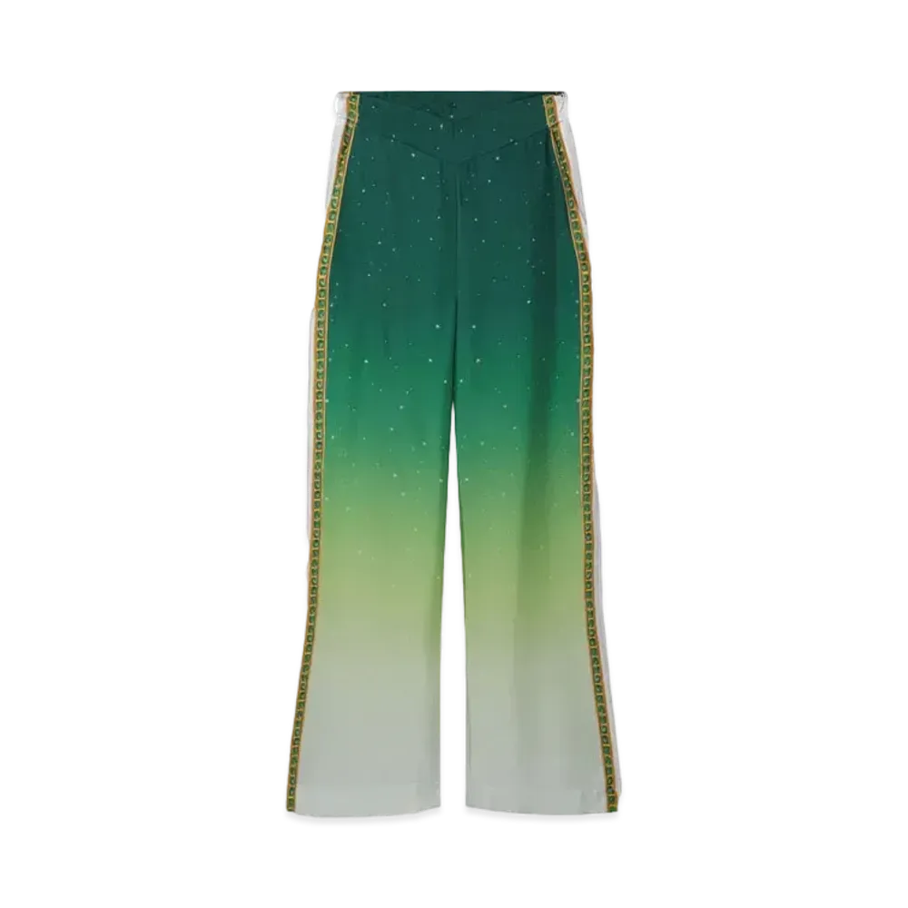 Casablanca Joyaux D'Afrique Silk Trousers "Green"