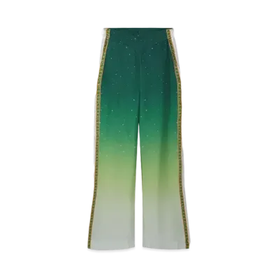 Casablanca Joyaux D'Afrique Silk Trousers "Green"