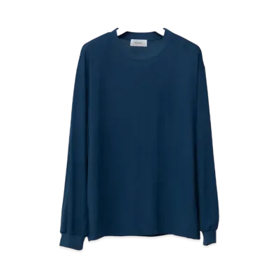 Ernie Palo Washable Wool Crew neck L/S Tee "Blue"
