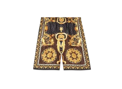 FENDI x Versace Fendace Gold Baroque Silk Shorts