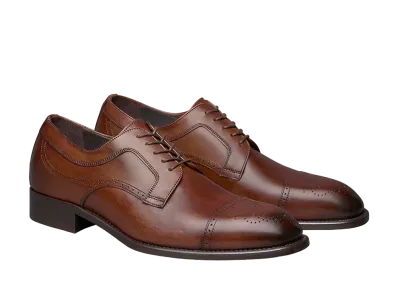 JOHNSTON & MURPHY Ellsworth Cap Toe "Brown Italian Calfskin" 24-1482