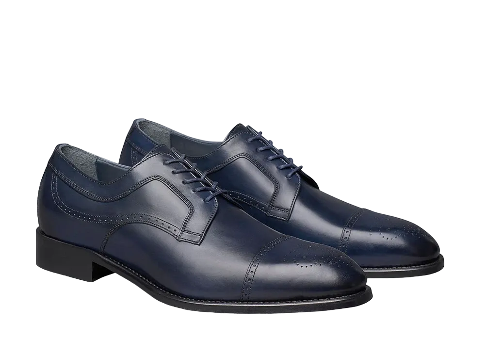 JOHNSTON & MURPHY Ellsworth Cap Toe "Navy Italian Calfskin" 24-1487