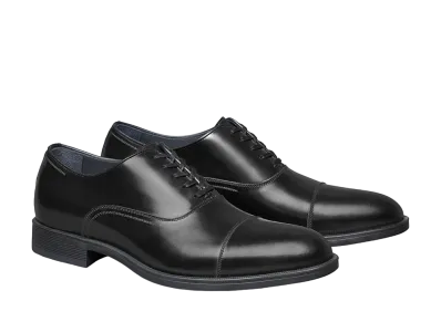 JOHNSTON & MURPHY Flynch Cap Toe "Black Italian Calfskin" 24-6327