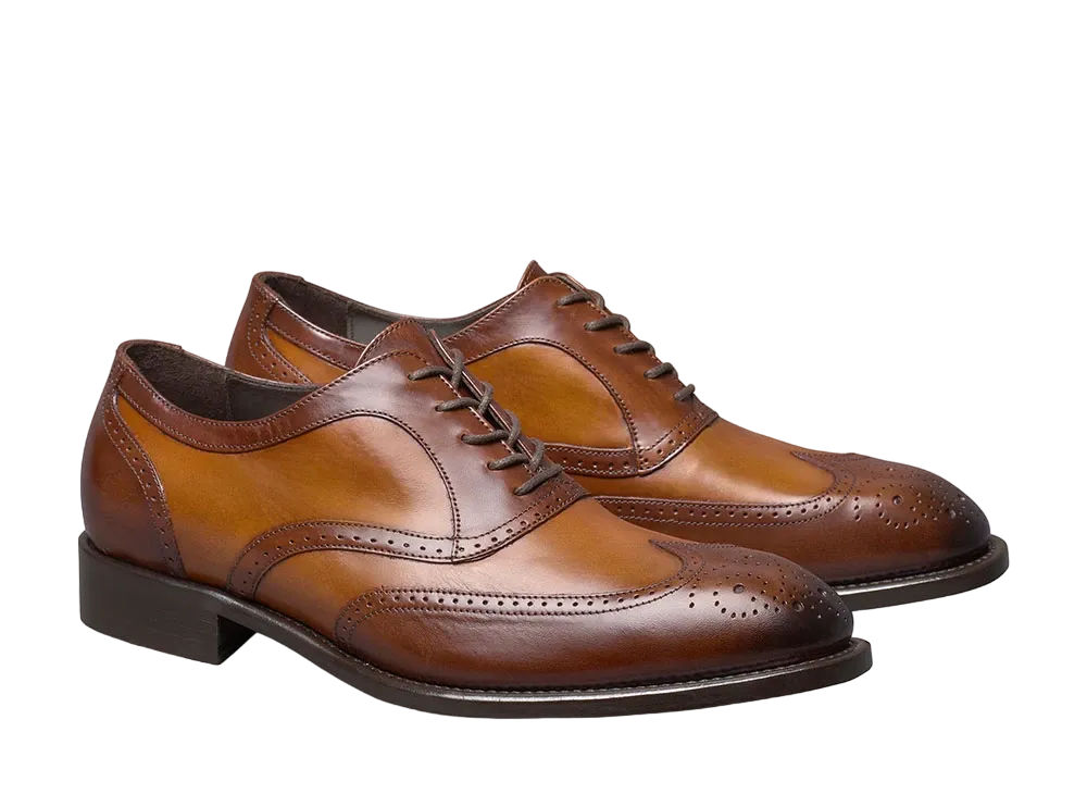 JOHNSTON & MURPHY Ellsworth Wingtip "Tan Italian Calfskin" 24-6930