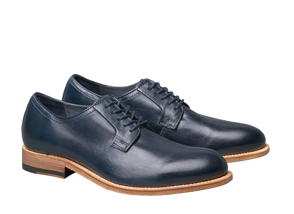 JOHNSTON & MURPHY Dudley Plain Toe "Navy Dip-Dyed Calfskin" 24-7009