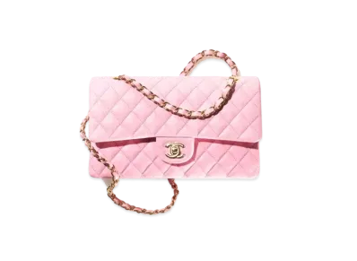 CHANEL Classic Hand Bag Grain Shiny Calfskin "Pink"