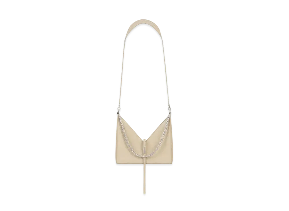 GIVENCHY Small Cut Out Bag in Box Leather with Chain "Beige"