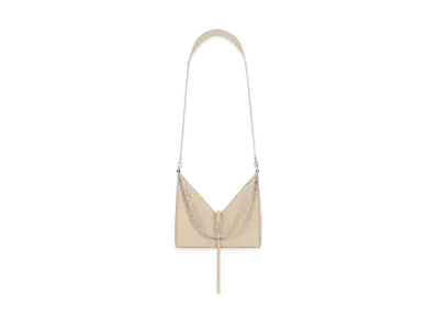 GIVENCHY Small Cut Out Bag in Box Leather with Chain "Beige"